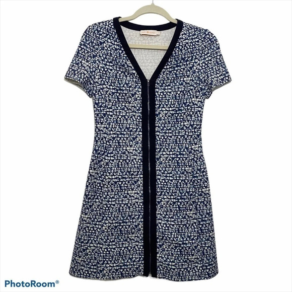 Tory Burch Geometric Print Zip Front Ponte Dress - Picture 6 of 14